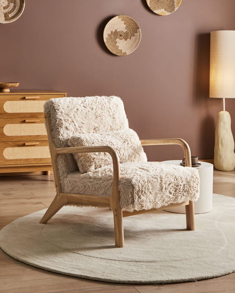 Lænestol Skovde - Lys beige - Møbler - Stole & lænestole - Lænestole