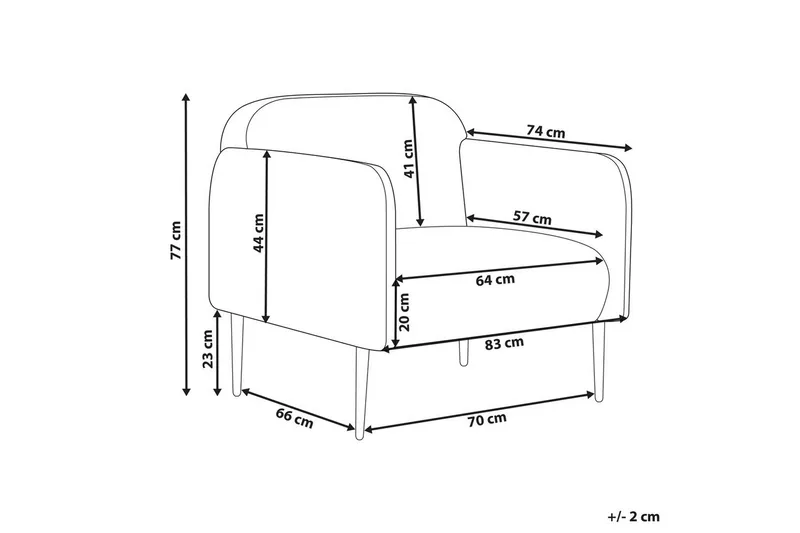 Lænestol Stouby - Beige, sort - Møbler - Stole & lænestole - Lænestole