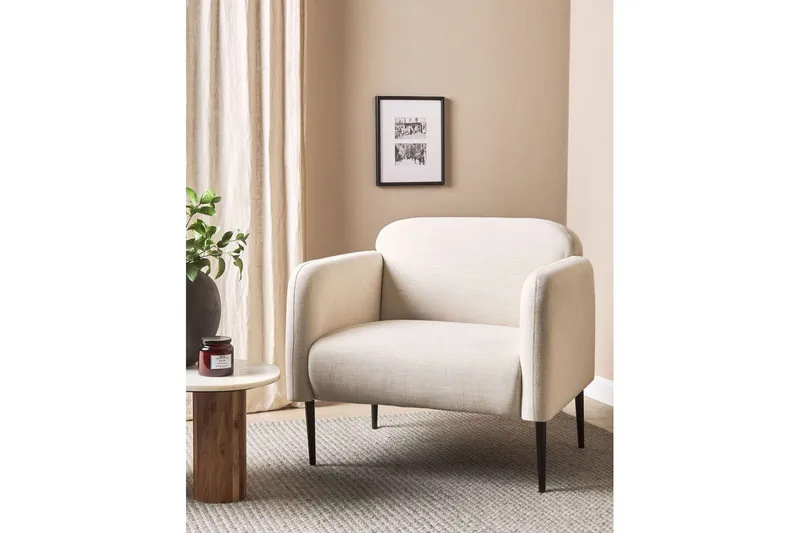 Lænestol Stouby - Beige, sort - Møbler - Stole & lænestole - Lænestole