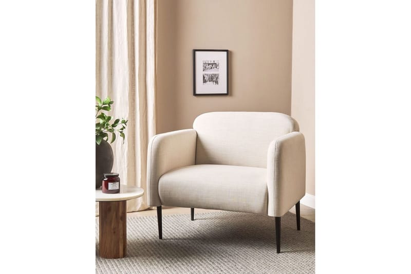 Lænestol Stouby - Beige, sort - Møbler - Stole & lænestole - Lænestole