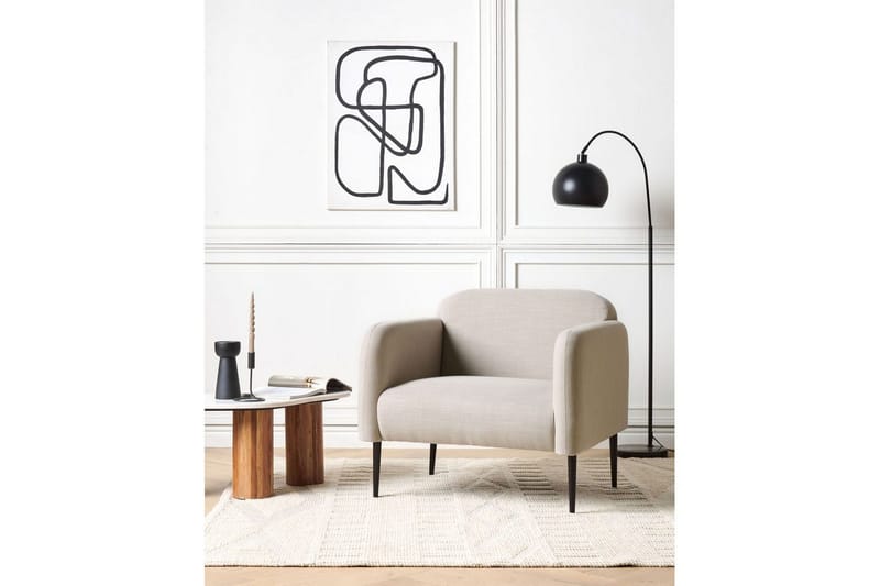 Lænestol Stouby - Taupe, sort - Møbler - Stole & lænestole - Lænestole
