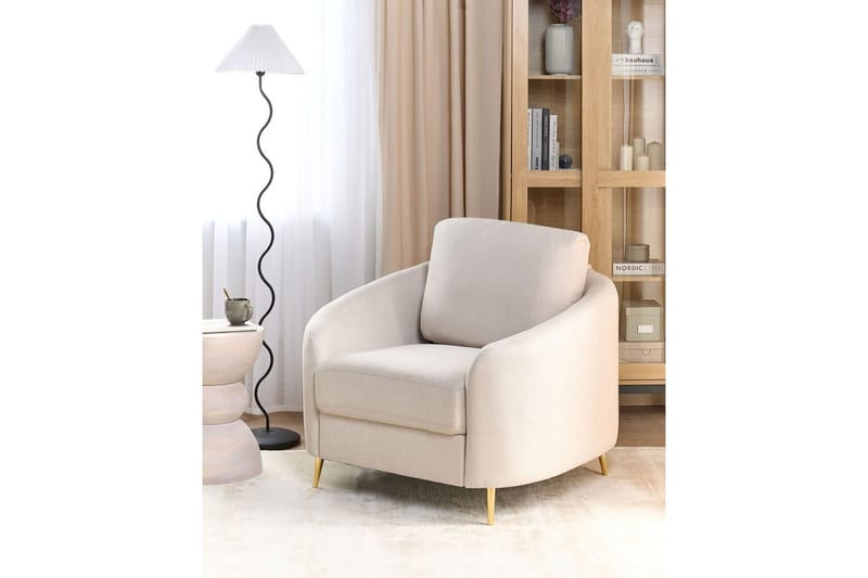 Lænestol Trosa - Beige, guld - Møbler - Stole & lænestole - Lænestole
