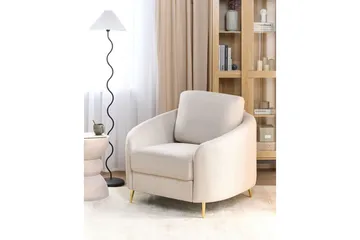 Lænestol Trosa - Beige, guld - Møbler - Stole & lænestole - Lænestole