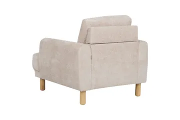 Lænestol Tuve - Beige, lyst træ/Bouclé - Møbler - Stole & lænestole - Lænestole