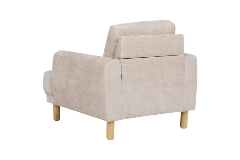 Lænestol Tuve - Beige, lyst træ/Bouclé - Møbler - Stole & lænestole - Lænestole