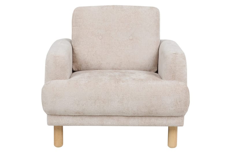 Lænestol Tuve - Beige, lyst træ/Bouclé - Møbler - Stole & lænestole - Lænestole