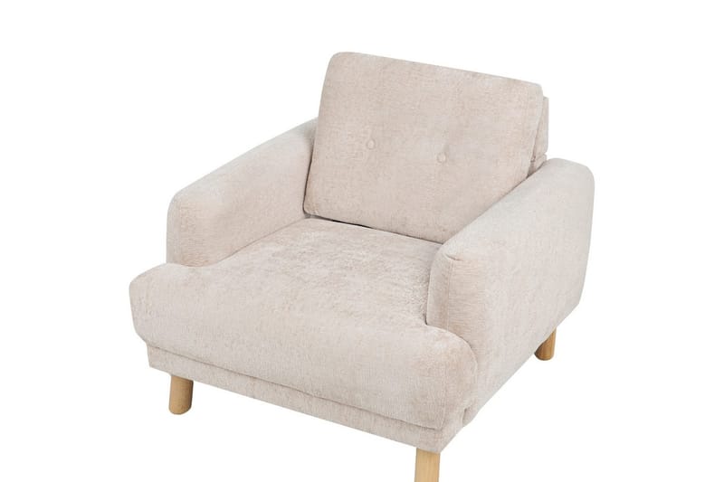 Lænestol Tuve - Beige, lyst træ/Bouclé - Møbler - Stole & lænestole - Lænestole