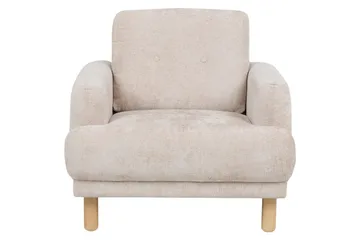 Lænestol Tuve - Beige, lyst træ/Bouclé - Møbler - Stole & lænestole - Lænestole