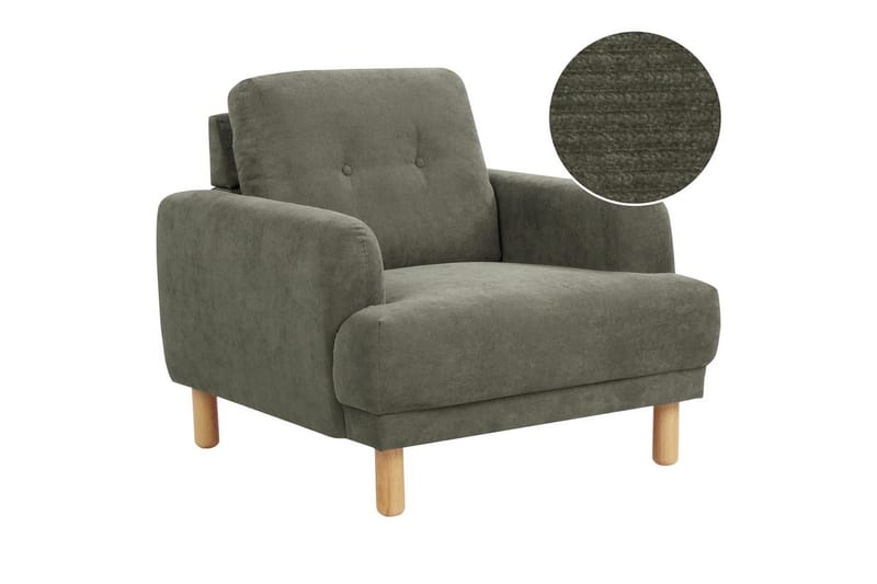 Lænestol Tuve, Grønt, lyst træ/Fløjl