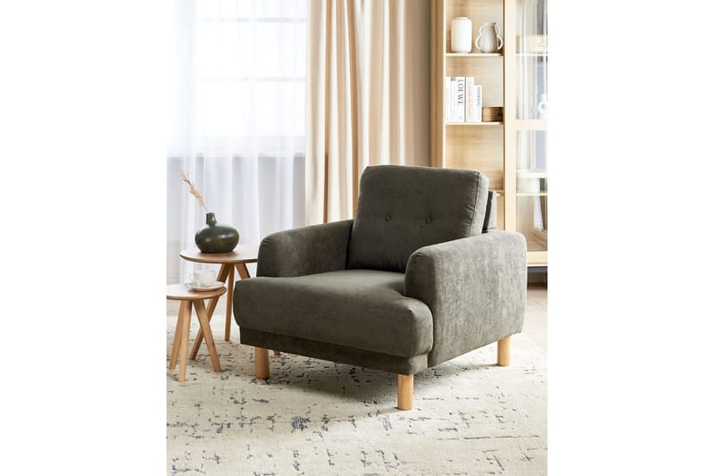 Lænestol Tuve - Grønt, lyst træ/Fløjl - Møbler - Stole & lænestole - Lænestole