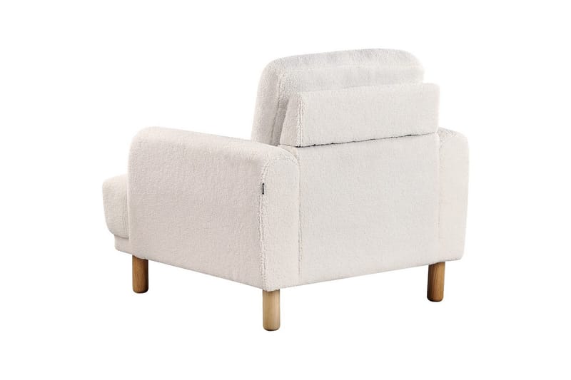 Lænestol Tuve - Hvid, lyst træ/Bouclé - Møbler - Stole & lænestole - Lænestole