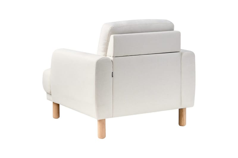 Lænestol Tuve - Hvid, lyst træ/Polyester - Møbler - Stole & lænestole - Lænestole