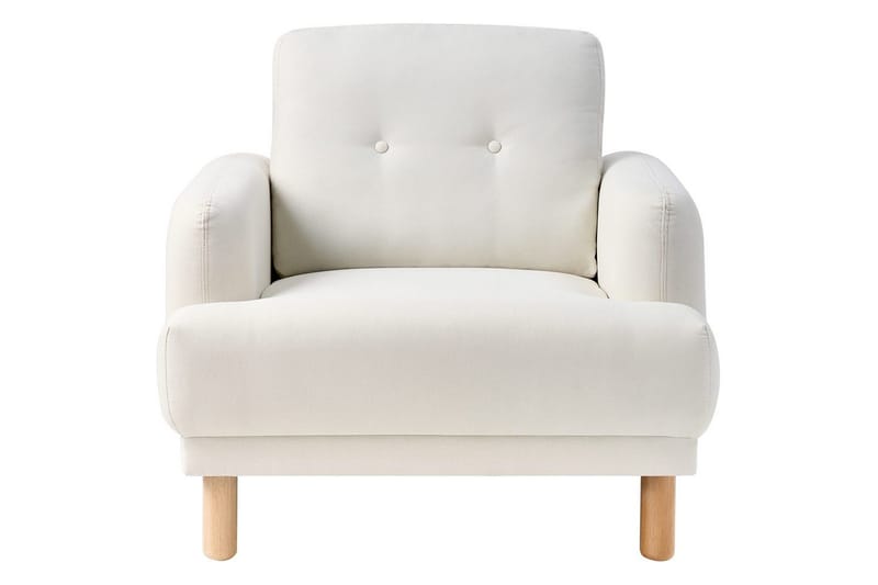 Lænestol Tuve - Hvid, lyst træ/Polyester - Møbler - Stole & lænestole - Lænestole