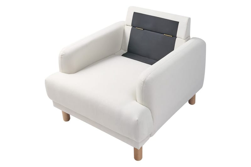 Lænestol Tuve - Hvid, lyst træ/Polyester - Møbler - Stole & lænestole - Lænestole