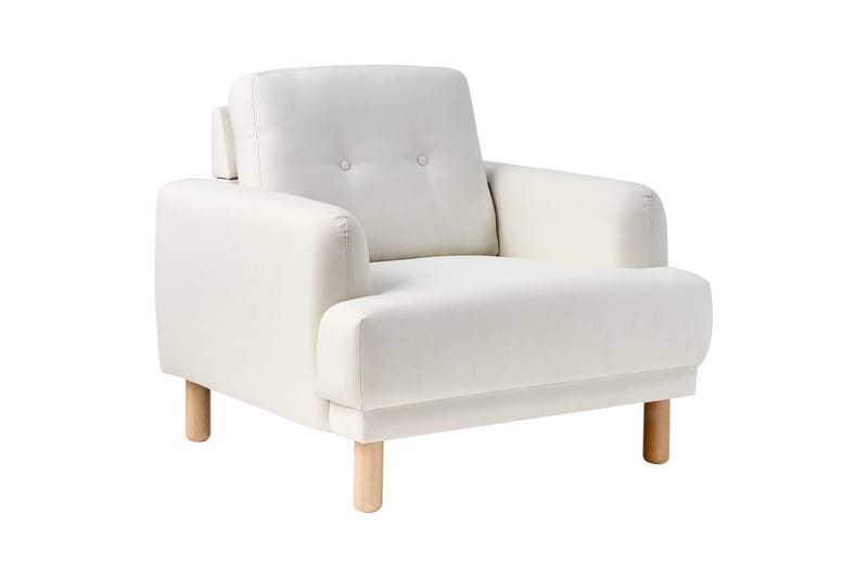 Lænestol Tuve, Hvid, lyst træ/Polyester