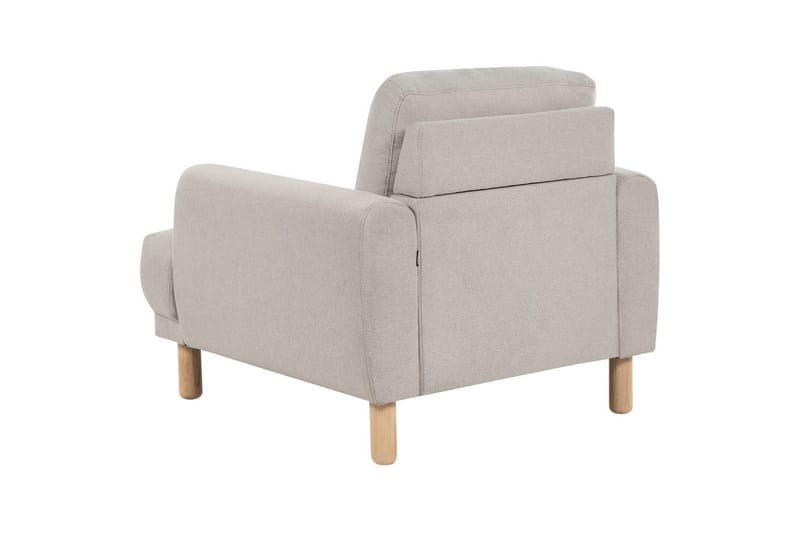Lænestol Tuve - Taupe, lyst træ/Polyester - Møbler - Stole & lænestole - Lænestole