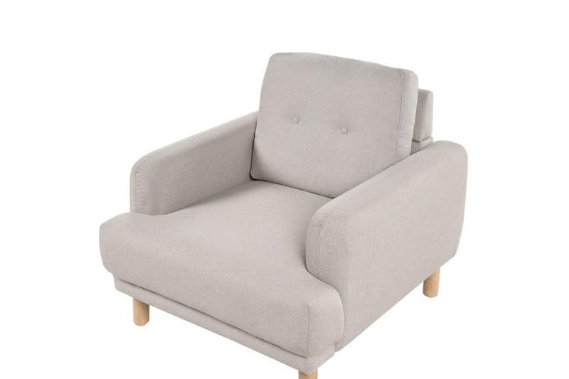 Lænestol Tuve - Taupe, lyst træ/Polyester - Møbler - Stole & lænestole - Lænestole