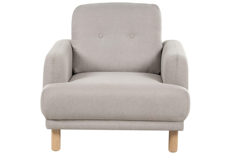 Lænestol Tuve - Taupe, lyst træ/Polyester - Møbler - Stole & lænestole - Lænestole