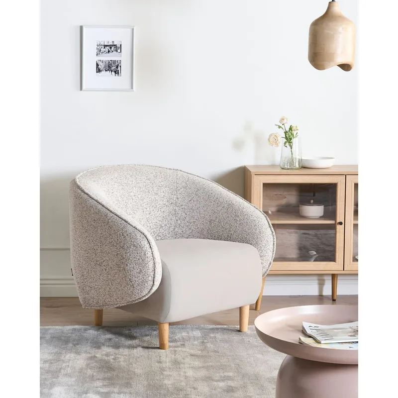 Lænestol Umea - Beige, lyst træ - Møbler - Stole & lænestole - Lænestole