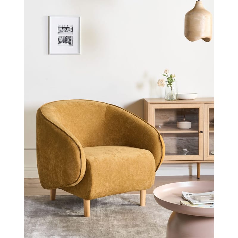 Lænestol Umea - Gul, lyst træ - Møbler - Stole & lænestole - Lænestole