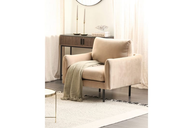 Lænestol Vinterbro - Beige, sort/fløjl - Møbler - Stole & lænestole - Lænestole