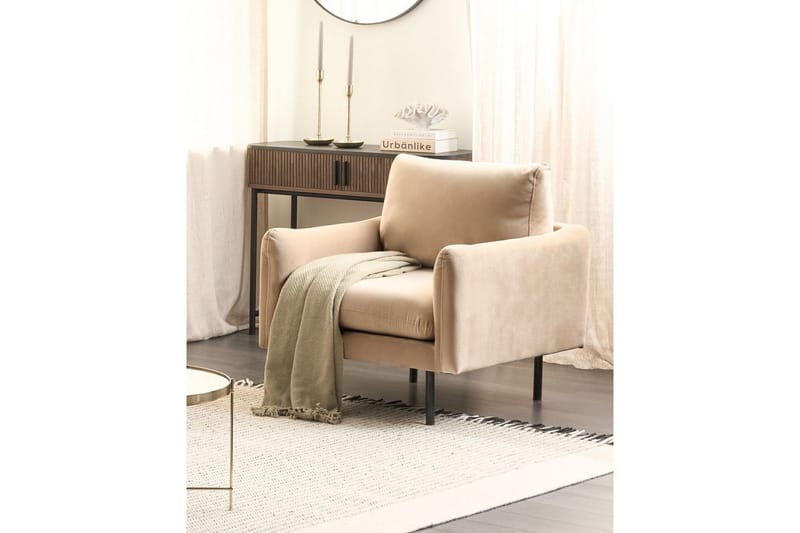 Lænestol Vinterbro - Beige, sort/fløjl - Møbler - Stole & lænestole - Lænestole