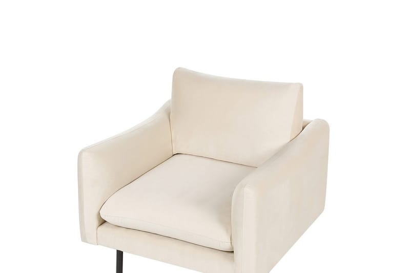 Lænestol Vinterbro - Lys beige, sort/Velvet, Lys beige, sort/Fløjl - Møbler - Stole & lænestole - Lænestole