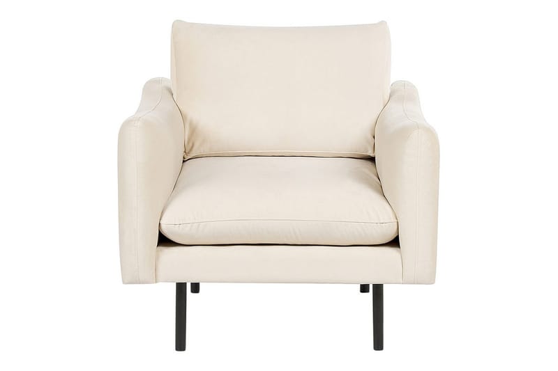 Lænestol Vinterbro - Lys beige, sort/Velvet, Lys beige, sort/Fløjl - Møbler - Stole & lænestole - Lænestole
