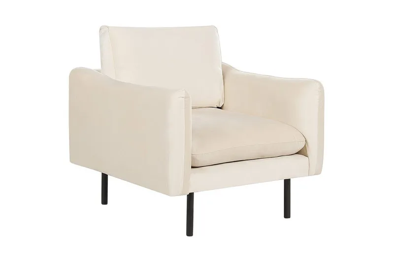 Lænestol Vinterbro, Lys beige, sort/Velvet, Lys beige, sort/Fløjl