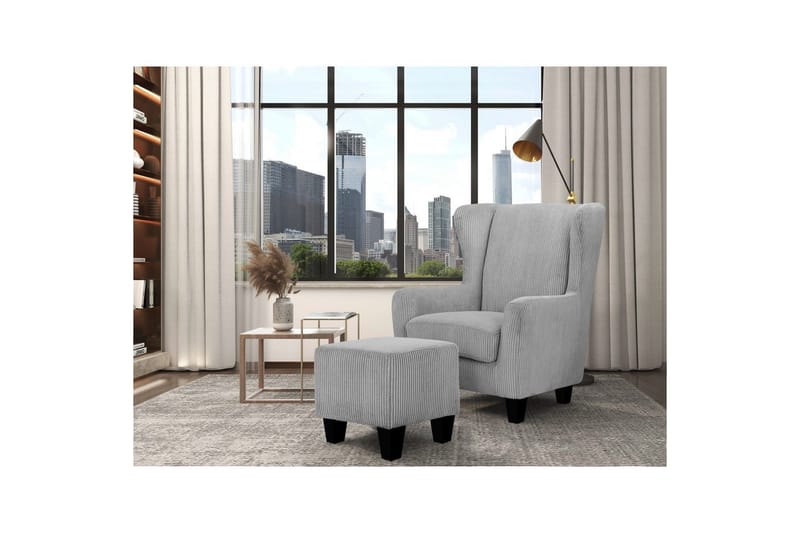 Lænestol Zhili Grå - Grå - Møbler - Stole & lænestole - Lænestole - Lænestol uden armlæn