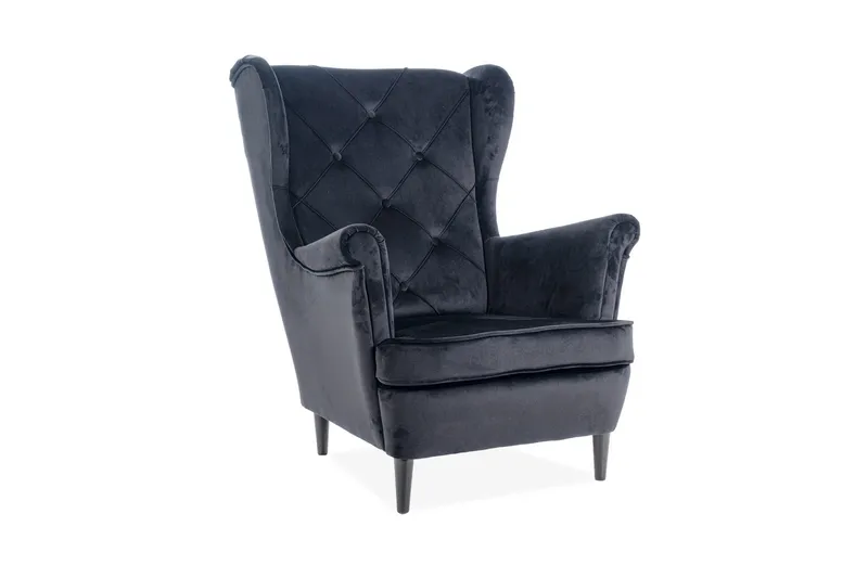 Ørelapstol Ladella ørelapstol Svart - Møbler - Stole & lænestole - Lænestole - Øreklapstol