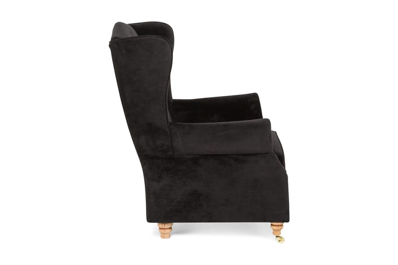 Amiral Lænestol - Sort Velour - Møbler - Stole & lænestole - Lænestole - Øreklapstol