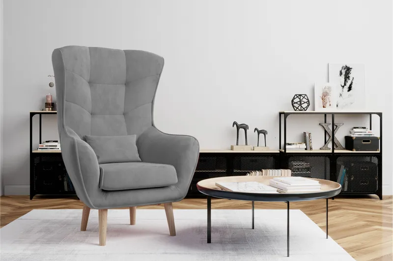 Arti Øreklaplænestol - Grå - Møbler - Stole & lænestole - Lænestole - Øreklapstol