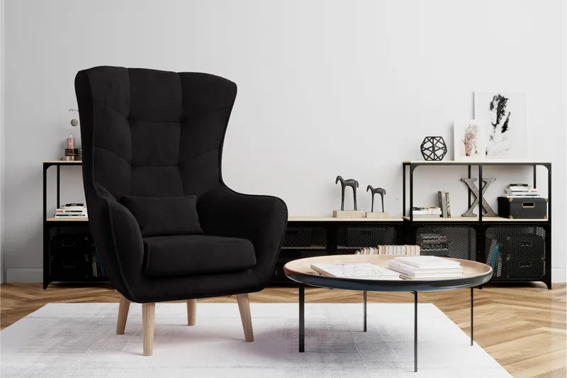 Arti Øreklaplænestol - Sort - Møbler - Stole & lænestole - Lænestole - Øreklapstol