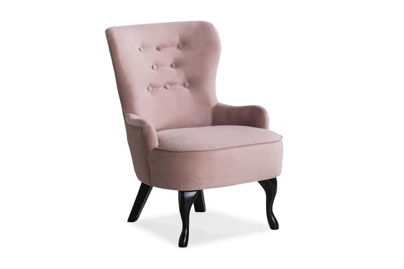 Dahlia Lænestol - Lys Rosa Velour - Møbler - Stole & lænestole - Lænestole - Øreklapstol