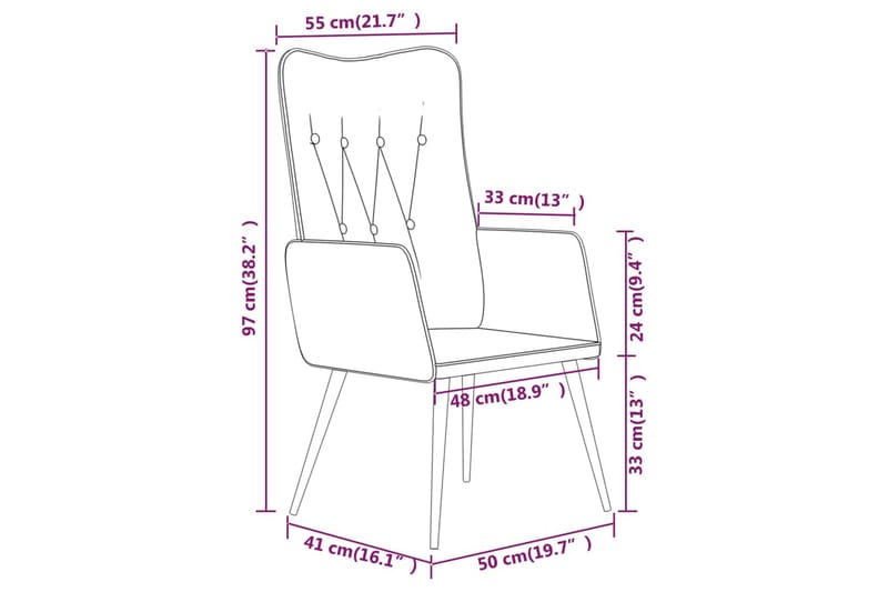 lænestol kanvas brun - Brun - Øreklapstol