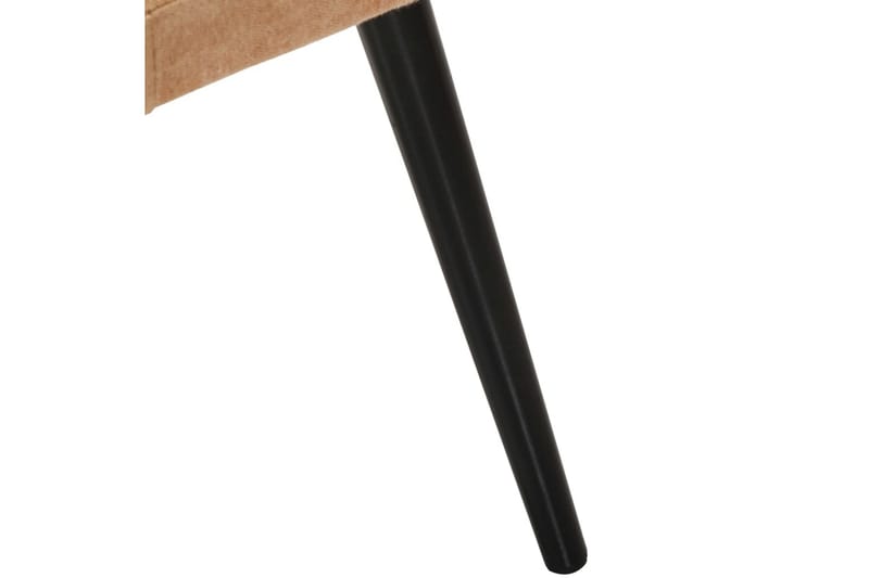 lænestol med fodskammel kanvas cremefarvet - Creme - Øreklapstol