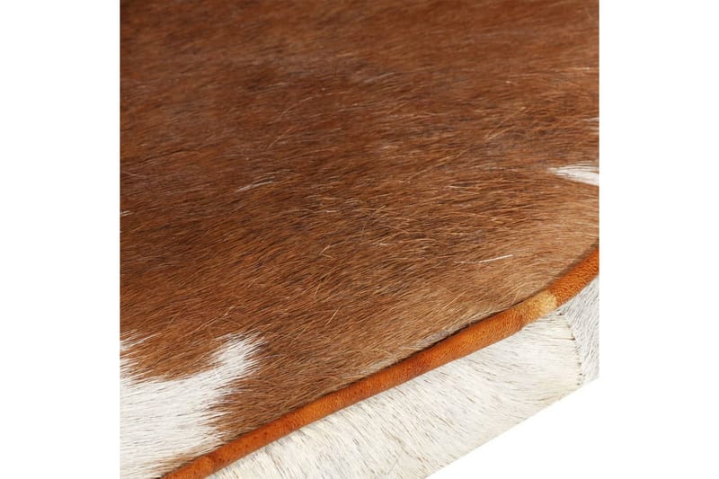 pelset lænestol ægte læder brun og hvid - Brun - Øreklapstol