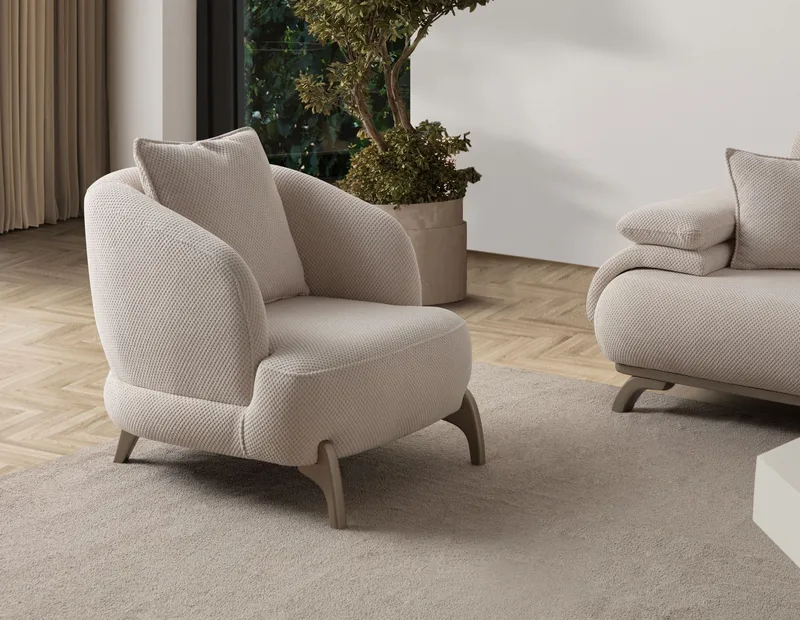 Øreklapstol Atelier Del Sofa Bonjo Silver (80 x 78 x 80 cm) beige - Beige - Møbler - Stole & lænestole - Lænestole - Øreklapstol