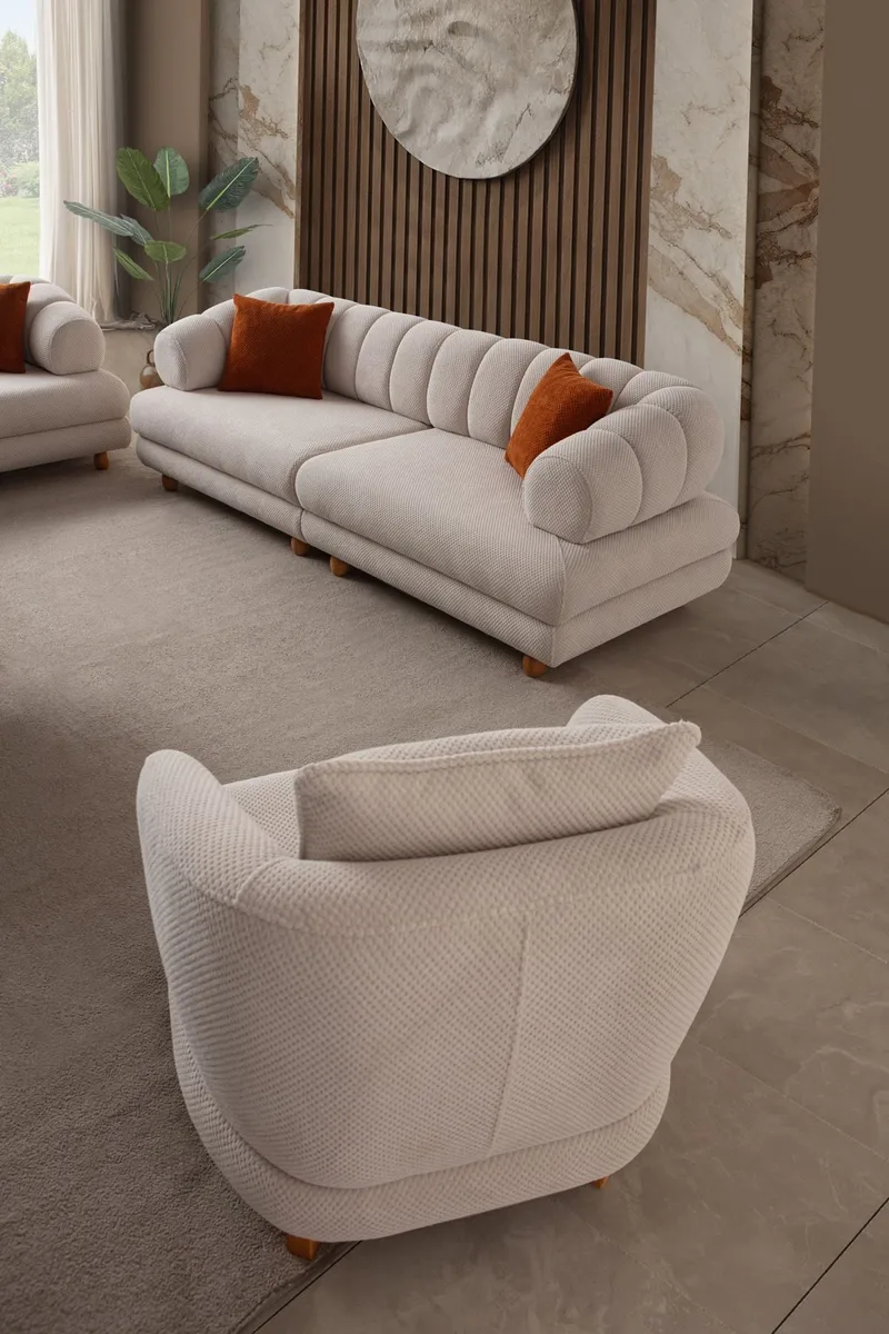 Øreklapstol Atelier Del Sofa Gloria (81 x 76 x 81 cm) Beige - Beige - Møbler - Stole & lænestole - Lænestole - Øreklapstol