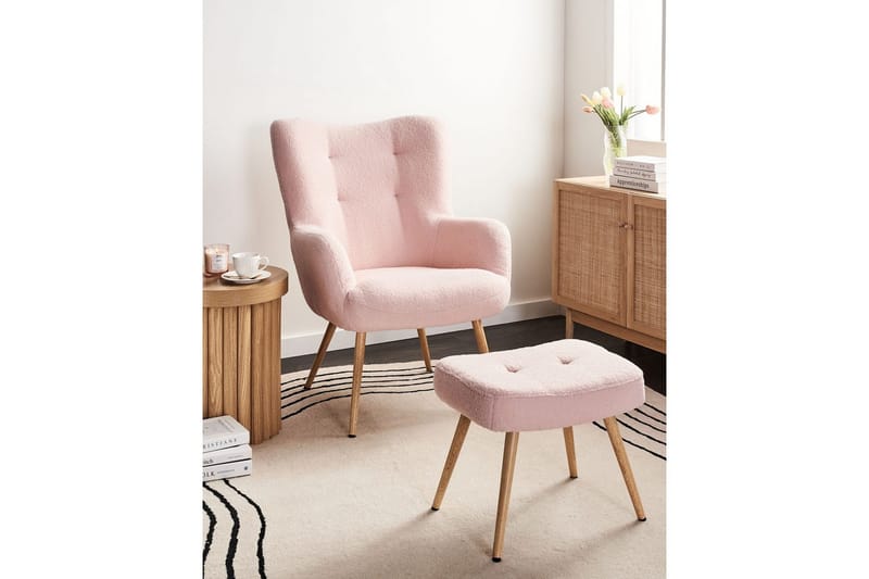 Øreklapstol Vejle - Beige, hvid - Møbler - Stole & lænestole - Lænestole - Øreklapstol