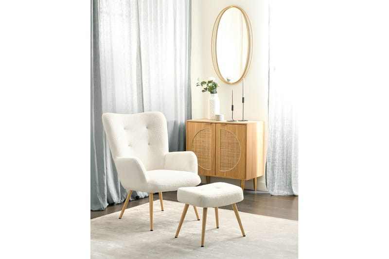 Øreklapstol Vejle - Beige, sort - Møbler - Stole & lænestole - Lænestole - Øreklapstol