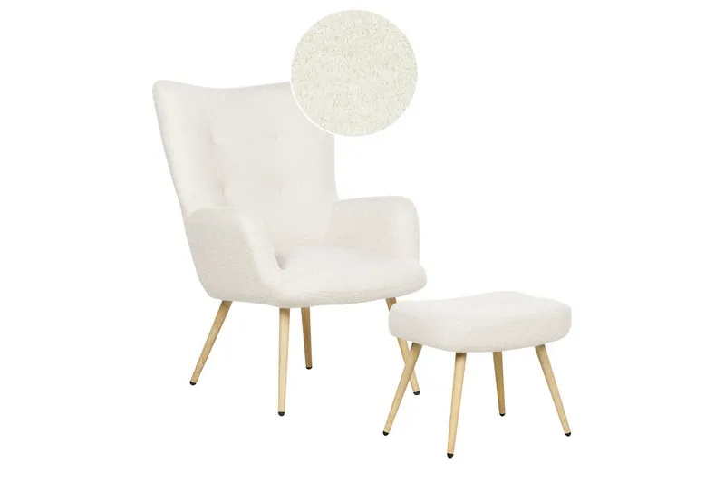 Øreklapstol Vejle, Beige, sort