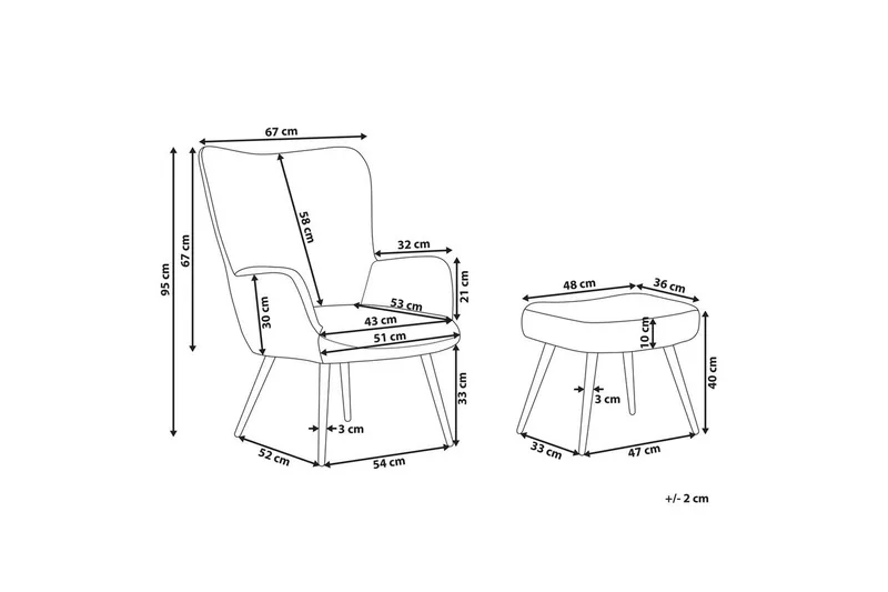 Øreklapstol Vejle - Rosa, mørkt træ - Møbler - Stole & lænestole - Lænestole - Øreklapstol
