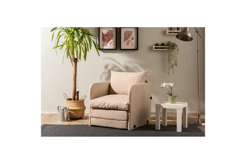 1-sædet sovesofa Rubby Beige - Beige - Møbler - Stole & lænestole - Lænestole - Sengestol