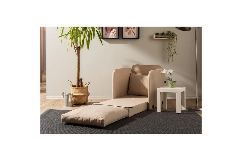 1-sædet sovesofa Rubby Beige - Beige - Møbler - Stole & lænestole - Lænestole - Sengestol