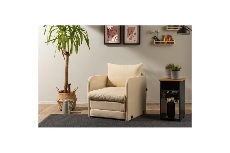1-sædet sovesofa Rubby Creme - Creme - Møbler - Stole & lænestole - Lænestole - Sengestol