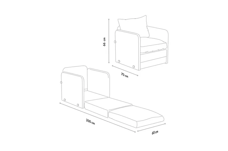 1-sædet sovesofa Rubby Creme - Creme - Møbler - Stole & lænestole - Lænestole - Sengestol
