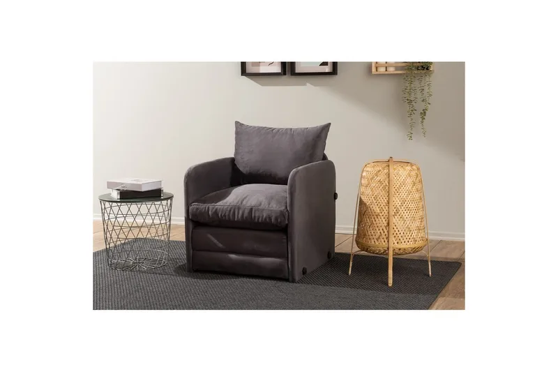 1-sædet sovesofa Rubby Grå - Grå - Møbler - Stole & lænestole - Lænestole - Sengestol