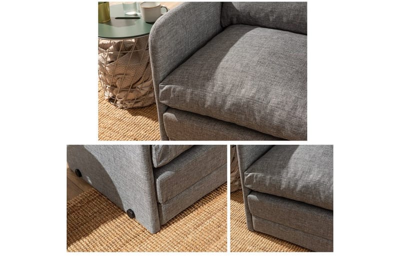 1-sædet sovesofa Rubby Lys Grå - Lys Grå - Møbler - Stole & lænestole - Lænestole - Sengestol